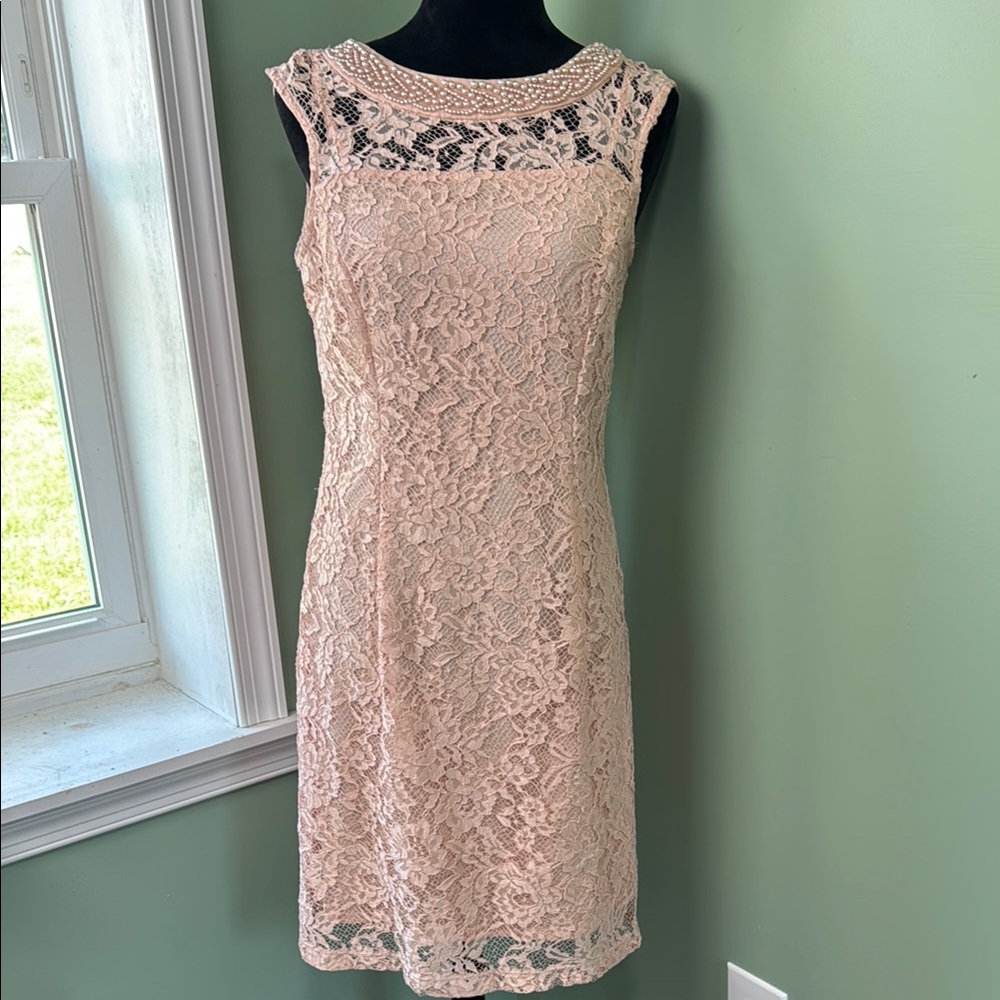 SD Collection peach lace dress size 10